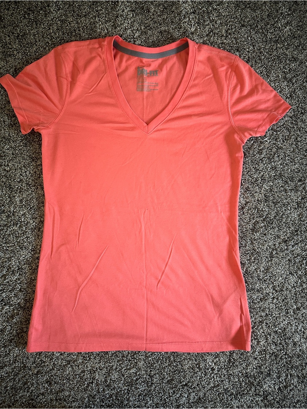 Nike Coral V-Neck Short Sleeve Tee